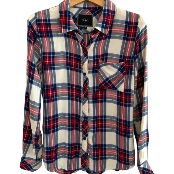 Rails Top Womens X-Small Colorful Tartan Plaid Academic Flannel Button Down - Picture 2 of 7